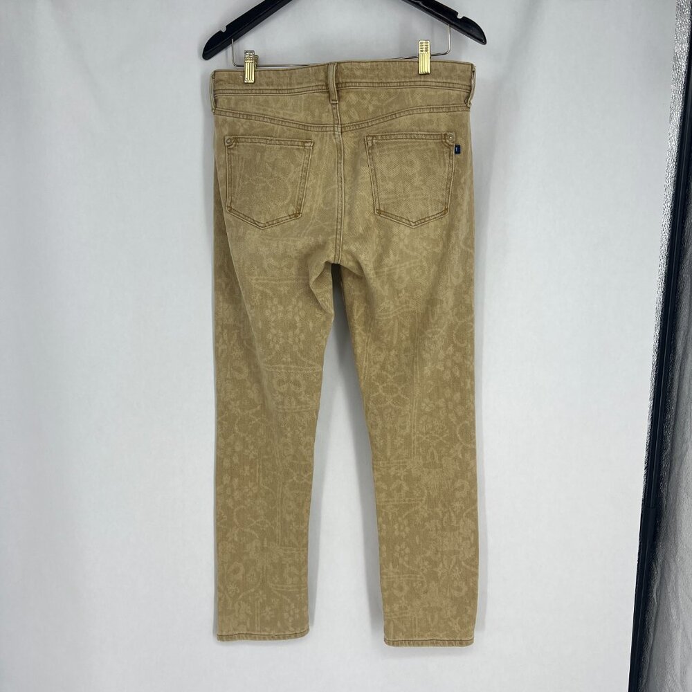 Pilcro  Anthropologie Tan Damask Print Slim Boyfriend Jeans Size 29 - Picture 7 of 14